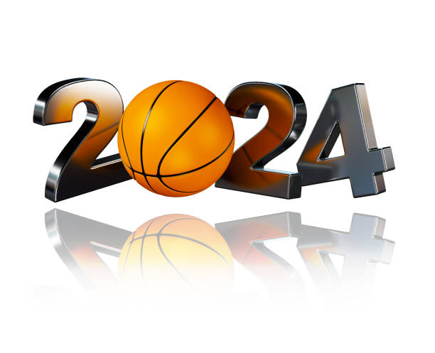 basketball 2024 design with a white background - teamsport imagens e fotografias de stock