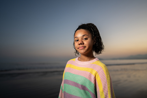 Portrait of a girl at the beach