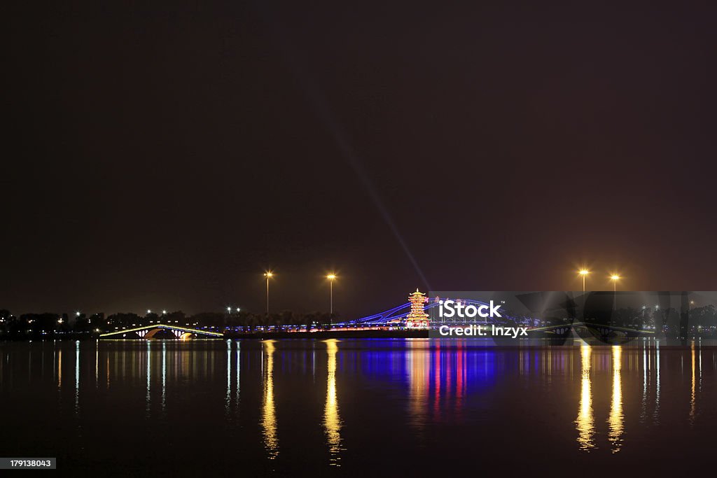 Nacht Szene von water park - Lizenzfrei Asien Stock-Foto