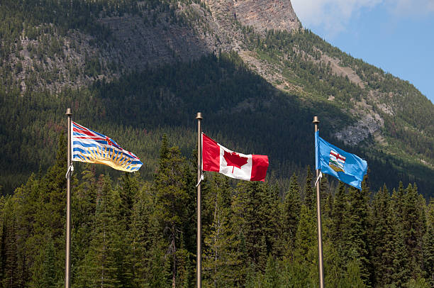 istock Flags of Alberta, Canada and British Columbia 179138198