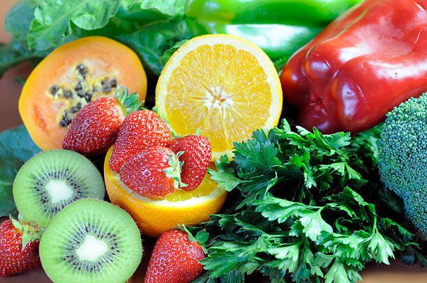 Sources of Vitamin C close up.