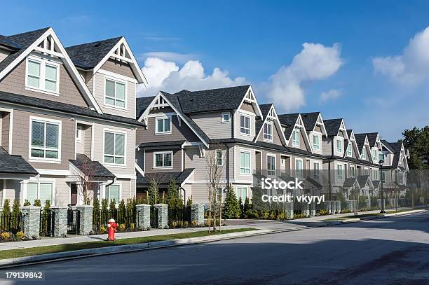 Modern Townhouses Stock Photo - Download Image Now - Townhouse, House, Vancouver - Canada