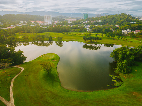 Morning Drone point of view Golf Course