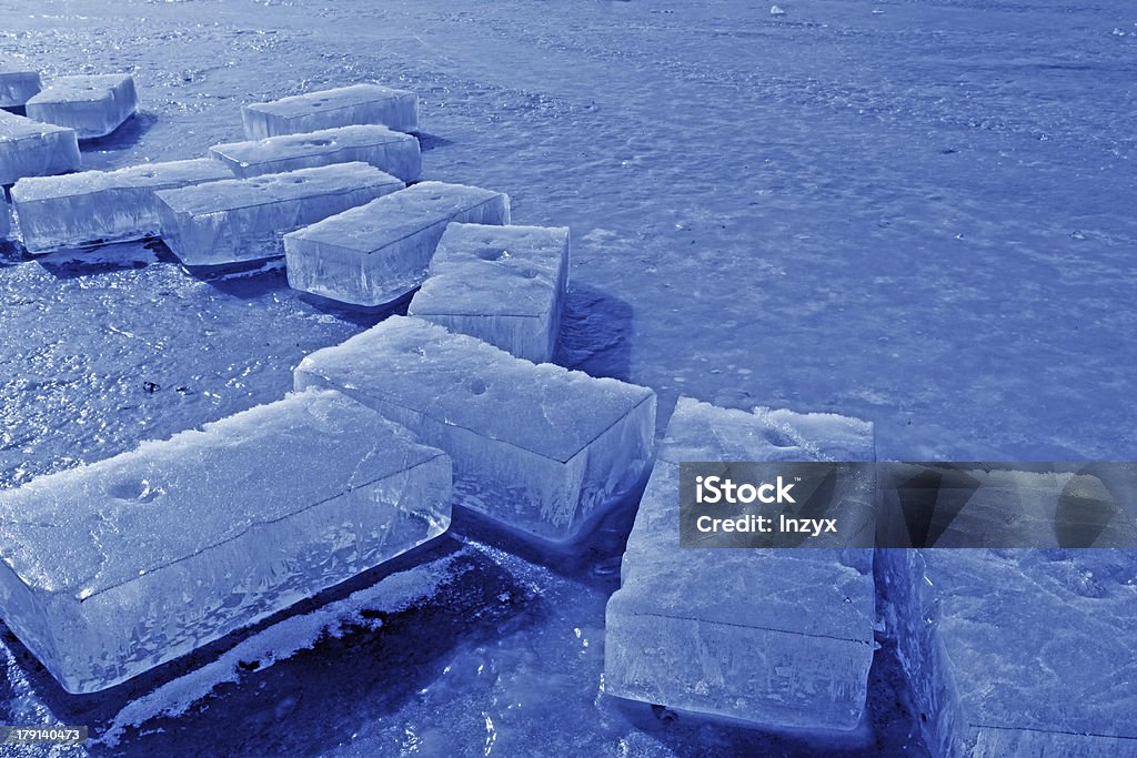 ice am Fluss - Lizenzfrei Ansicht aus erhöhter Perspektive Stock-Foto