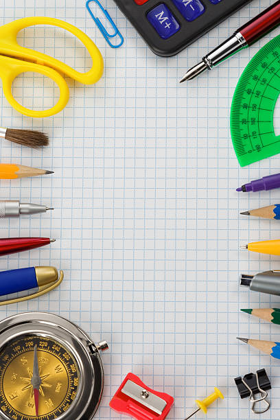 istock school supplies on  checked paper 179141030