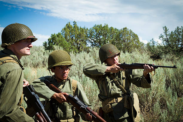 WWII Soldiers Shooting At The Enemy