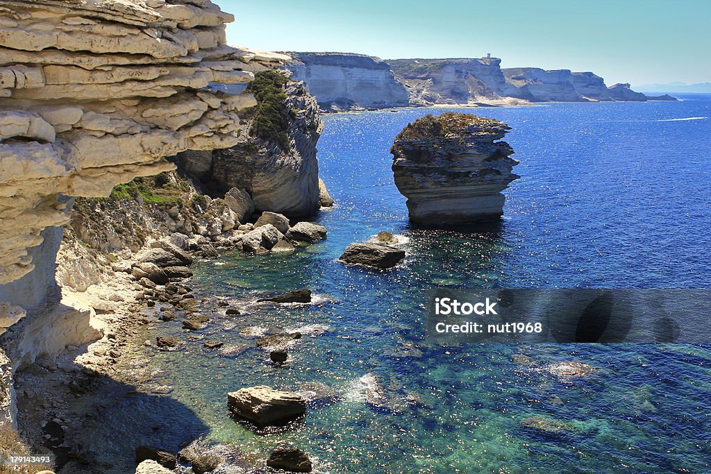 Bonifacio, crag Blue Stock Photo