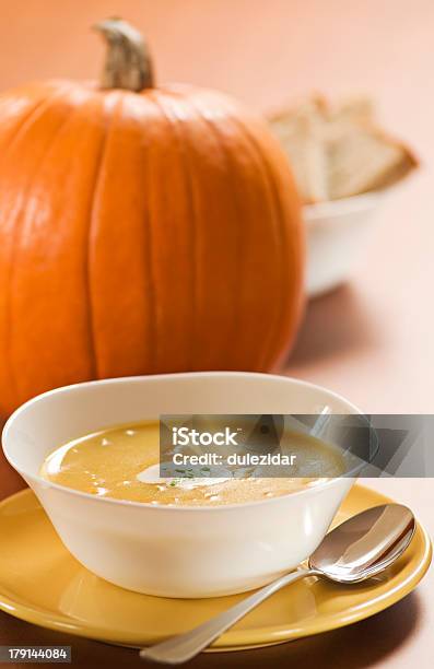 Pumpkin Soup Stock Photo - Download Image Now - Chowder, Pumpkin, Appetizer