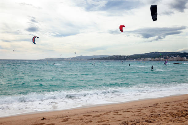 istock Surfing on Palamos beach 1791441761