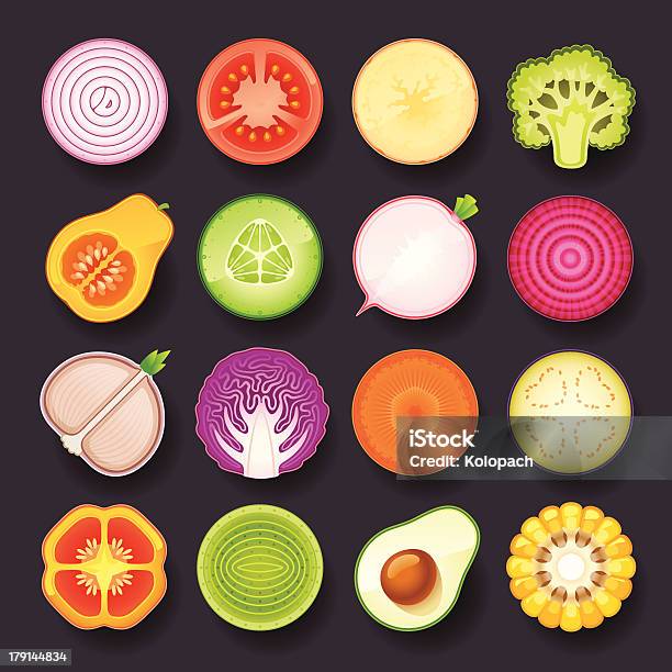 Vegetable Icon Set Stock Illustration - Download Image Now - Avocado, Beet, Broccoli