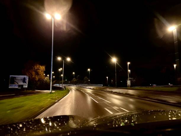 istock Night time driving in Gateshead 1791455584