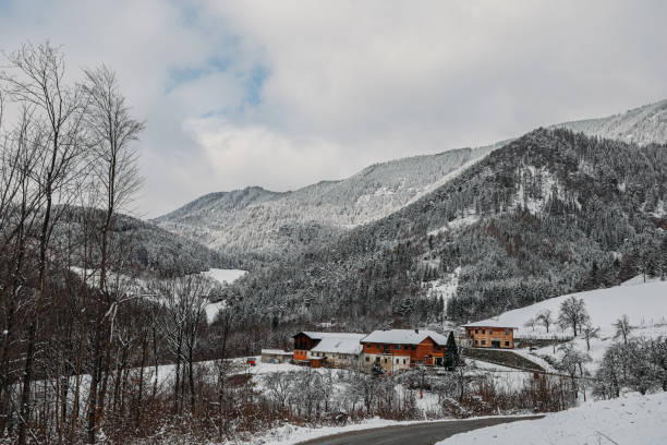 istock Snowy landscapes road trip rural Austria 1791479924