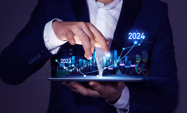istock Businessman draw growth graph a year 2024 of business and data analysis. Development to success in year 2024. 1791487722