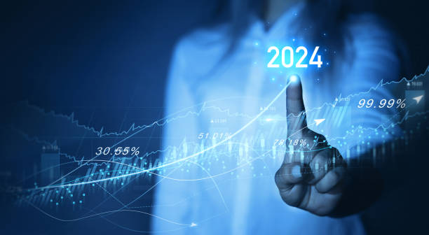 istock Businessman draw growth graph a year 2024 of business and data analysis. Development to success in year 2024. 1791487728