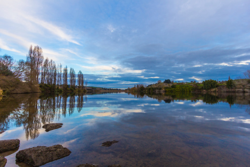 Still waters of Lake Karapiro at the end of the day