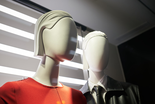 Prague, Czech Republic – October 02, 2023: Mannequins in the window of a store in the center of Prague