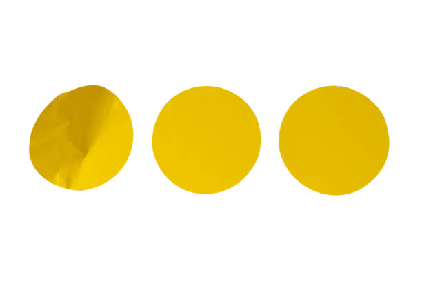 istock Round yellow stickers, blank tags labels isolated on a white background. 1791511970