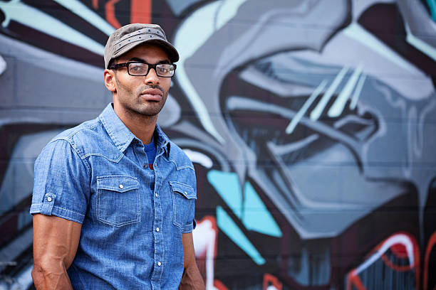 Young man of mixed race in an urban environment.