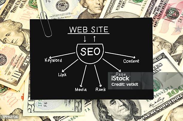 Carta Con Schema Di Seo - Fotografie stock e altre immagini di Affari - Affari, Banconota, Carta