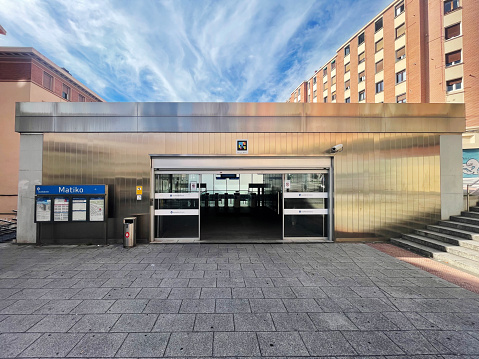 Matiko train station in Bilbao, Spain. October 2023