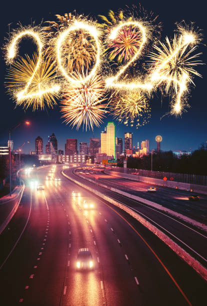 Dallas Skyline pour la nouvelle année - Photo