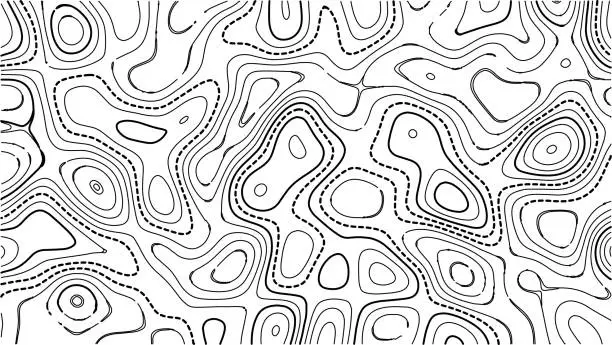 Vector illustration of Topographic map background. Grid map. Pattern of contour lines. Abstract vector illustration.