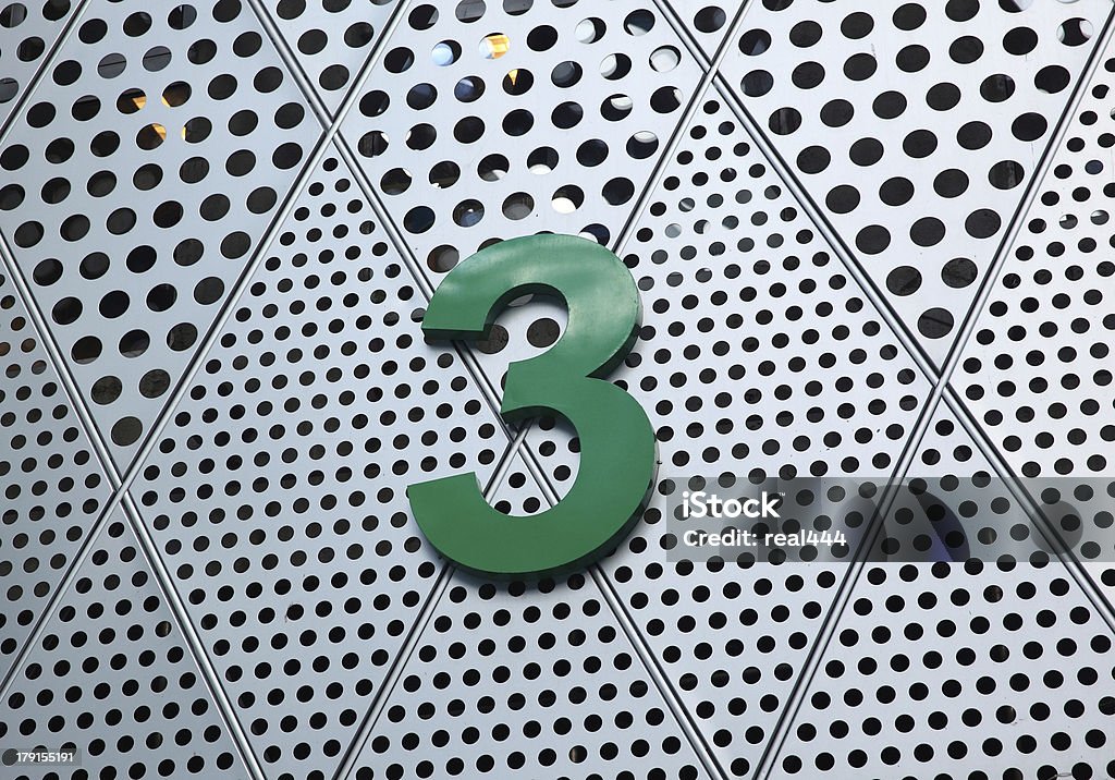 metal number 3 Architectural Feature Stock Photo