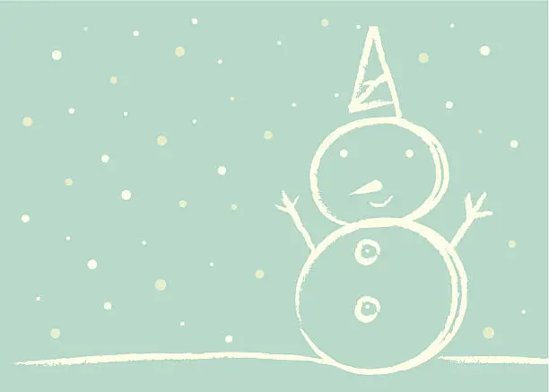 Vector illustration of Snowman's Winter