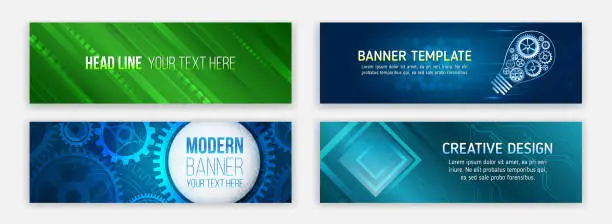 Vector illustration of Modern banner on the theme of data protection, cyber security, science, data array. Futuristic digital communication background. Blue Technology cover.