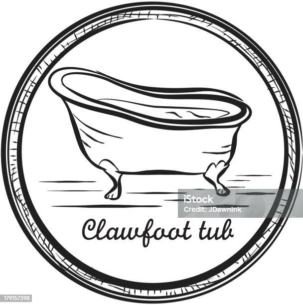 Clawfoot Baignoire Circulaire De Structure Vecteurs libres de droits et plus d'images vectorielles de Baignoire - Baignoire, Bordure, Cercle