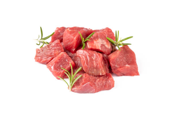 istock Heap of raw chopped beef isolated on white background 1791574084