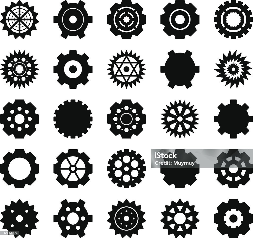 Gear Vector set 1 Gear Vector set for your design Black Color stock vector