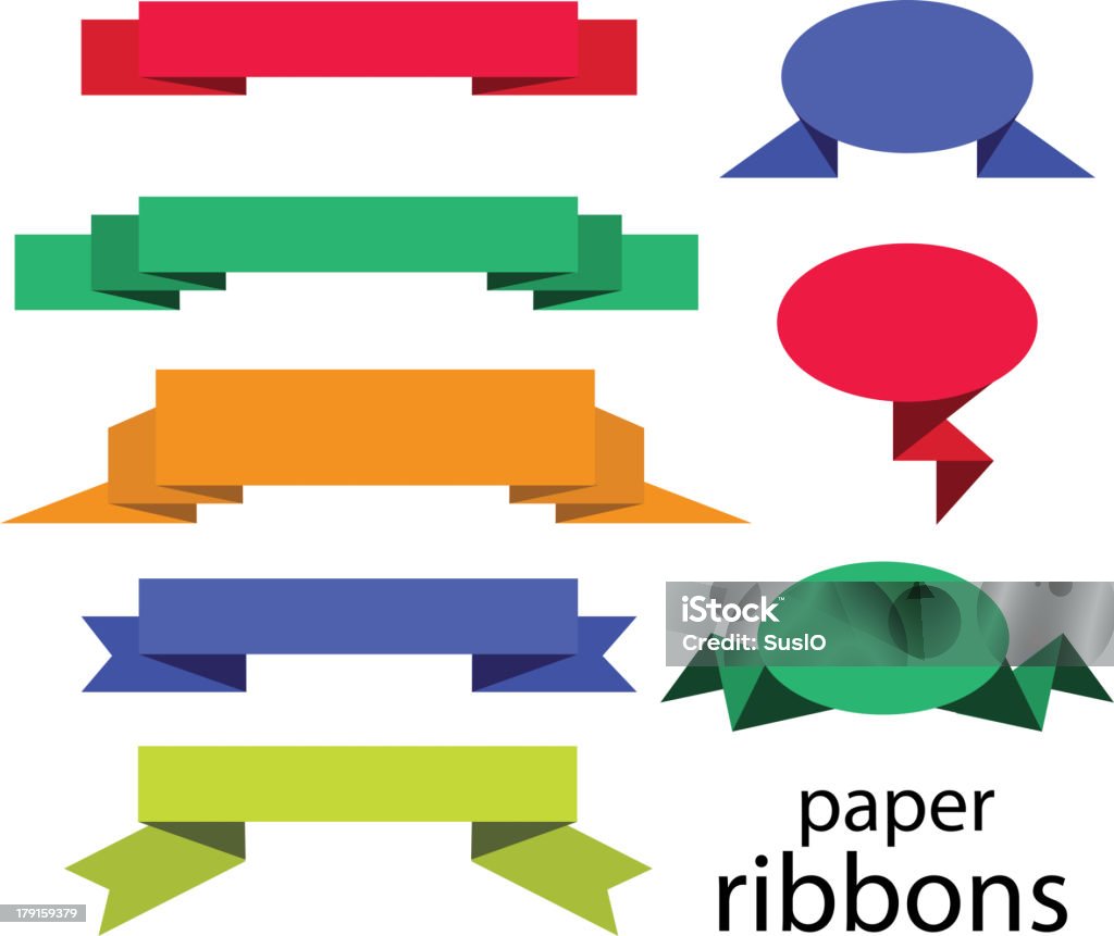 Paper Ribbons Packet Paper Ribbons Stock Illustration - Download Image Now - Business ...