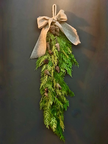 Christmas Hanging Cedar Wreath Background