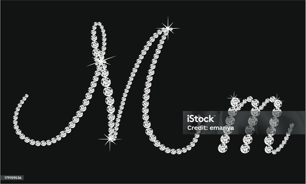 Des caractères alphabétiques de diamant lettres de «M» - clipart vectoriel de Bijou libre de droits