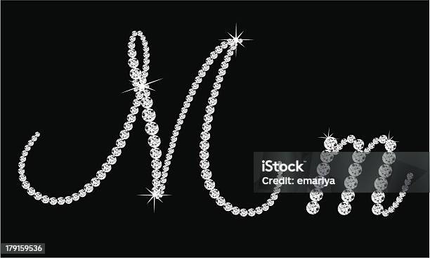 Diamante Letras Alfabéticas De M - Arte vetorial de stock e mais imagens de Alfabeto - Alfabeto, Dourado - Cores, Elegância