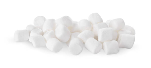 istock Pile of sweet puffy marshmallows isolated on white 1791601337