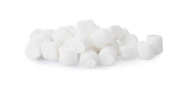 istock Delicious sweet puffy marshmallows isolated on white 1791601912