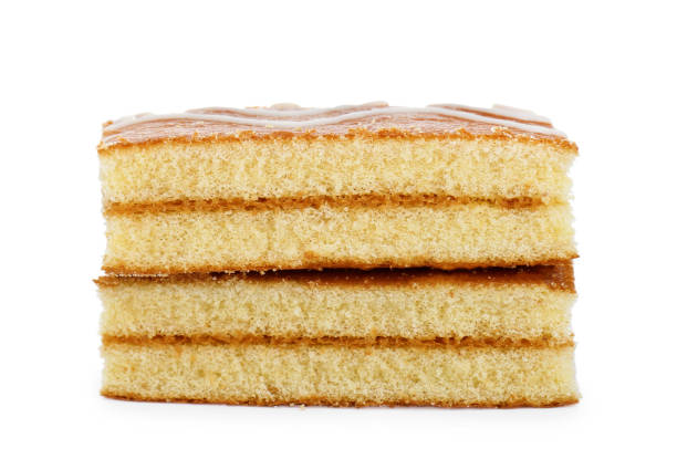 Delicious homemade sponge cakes isolated on white
