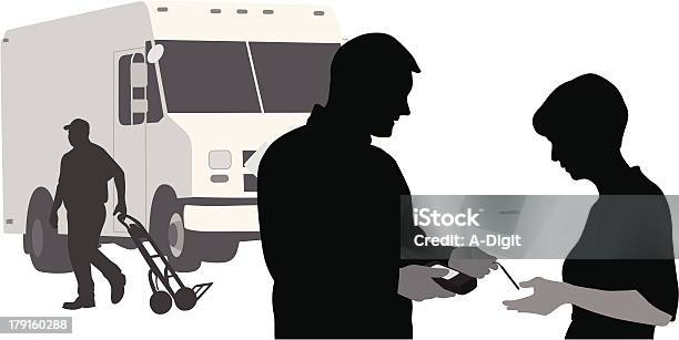 Deliveryvan - Immagini vettoriali stock e altre immagini di Contorno - Forma - Contorno - Forma, Illustrazione, Persone