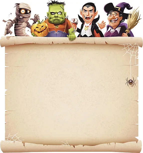 Vector illustration of Halloween Parchment