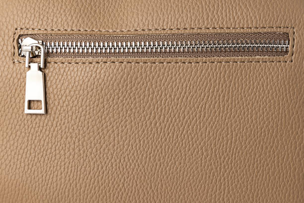 Leather bag and zipper as texture background
