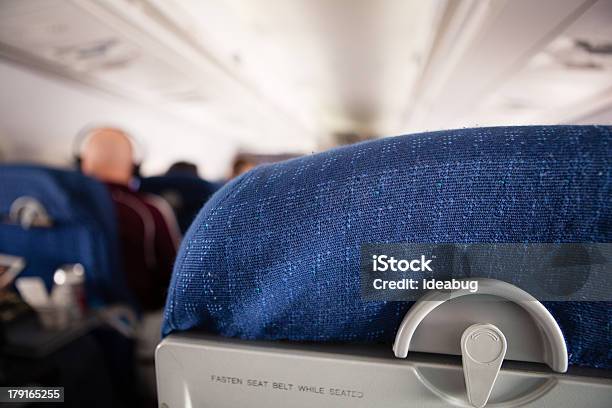 Interior Cabin Of Commercial Airplane Stock Photo - Download Image Now - Commercial Airplane, Rear View, Vehicle Seat