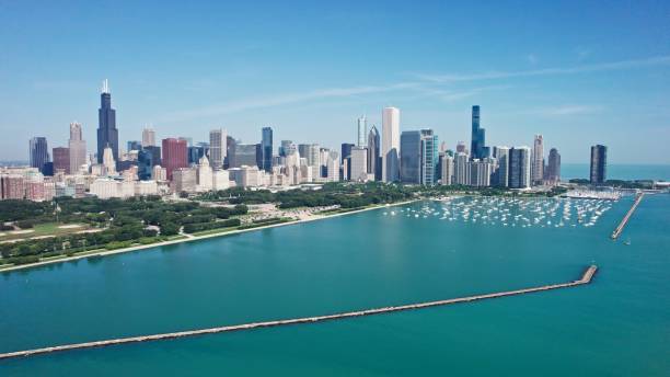 istock Beautiful Chicago, IL and Monroe Harbor on Lake Michigan 1791654094