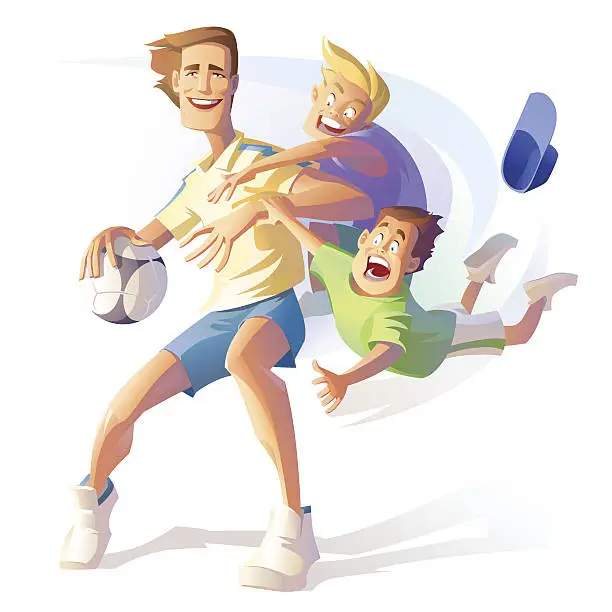 Vector illustration of basketball-family