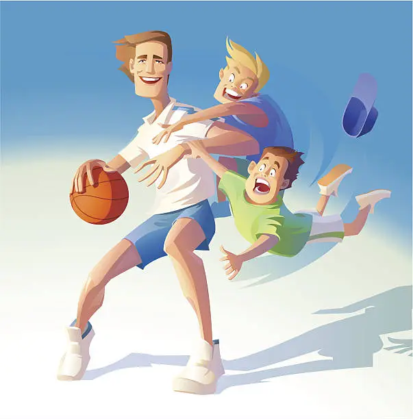 Vector illustration of basketball cheerful