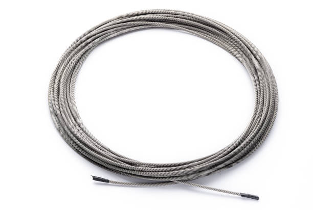 istock Metal rope steel cable isolated on white background 1791662253