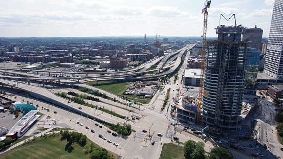 Drone View of Milwaukee, WI