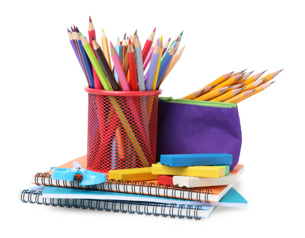 istock Many different school stationery isolated on white 1791673996