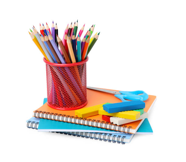 istock Many different school stationery isolated on white 1791674013